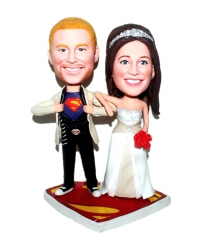 Custom bobbleheads Superman wedding bobble head cake topper gift [2227 ...