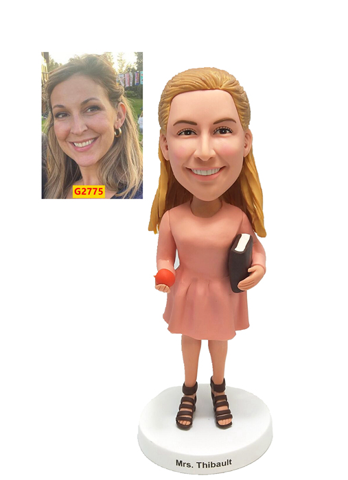 Custom Female Teacher Bobblehead – Personalized Figurine for Educators Custom Female Teacher Bobblehead – Personalized Figurine for Educators