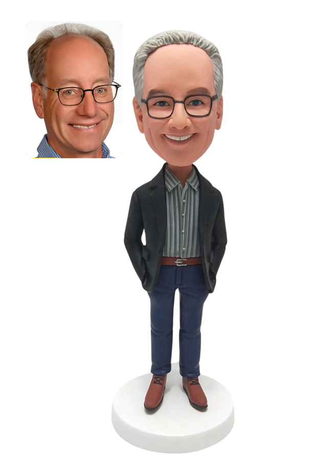 Custom Bobblehead Man in Suit with Hands in Pockets – Personalized for Business Professionals Custom Bobblehead Man in Suit with Hands in Pockets – Personalized for Business Professionals