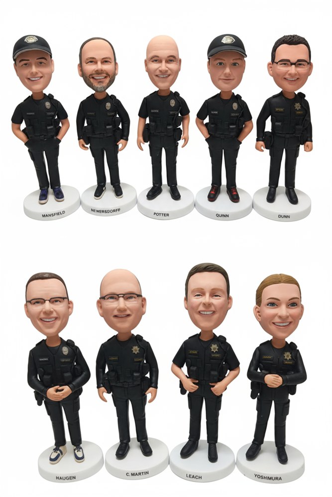 Custom Police Officer Bobbleheads | Bulk Order, Personalized Uniforms & Badges | Perfect Law Enforcement Gifts Custom Police Officer Bobbleheads | Bulk Order, Personalized Uniforms & Badges | Perfect Law Enforcement Gifts