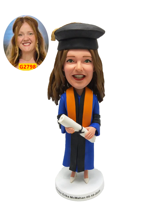 Custom Graduation Bobblehead – Personalized Gown in Any Color Custom Graduation Bobblehead – Personalized Gown in Any Color