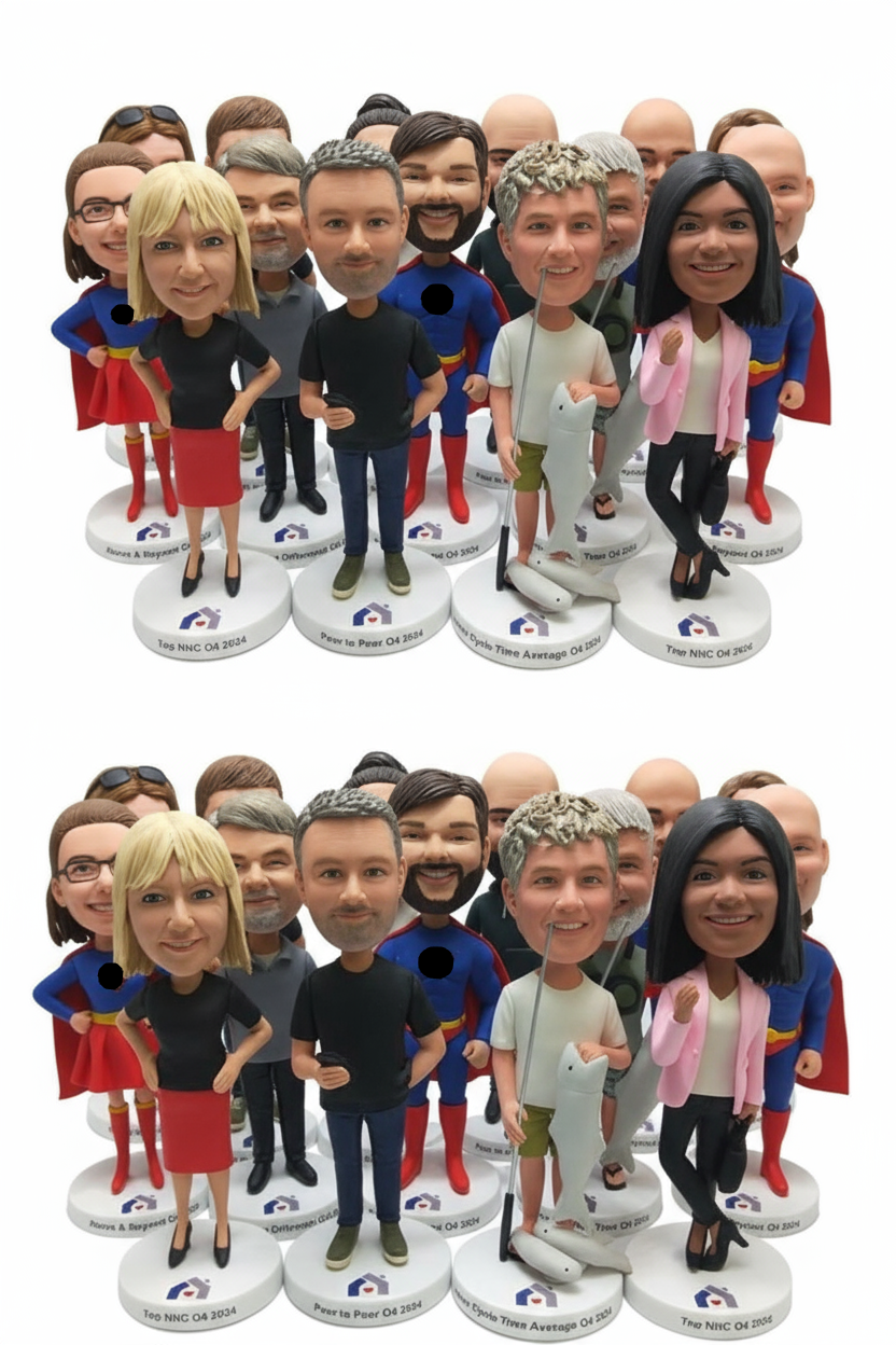 Custom Corporate Employee Bobbleheads | Bulk Order, Personalized with Company Logo | Perfect Employee Gifts Custom Corporate Employee Bobbleheads | Bulk Order, Personalized with Company Logo | Perfect Employee Gifts